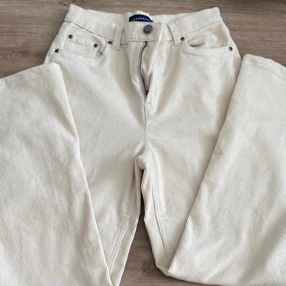 Used beige high rise wide leg pants, Size 4 (US) Youth girls